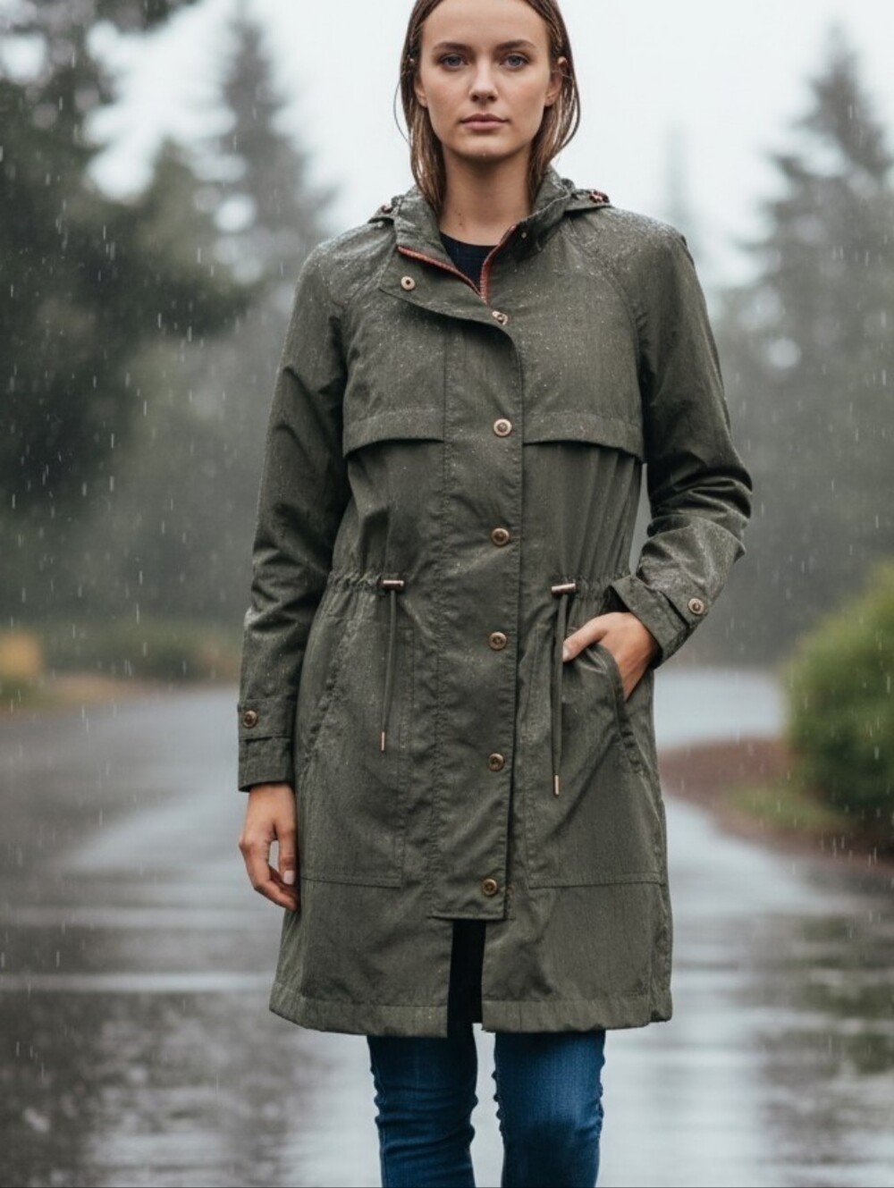 🧥 ANORAK Trench Coat✨| Olive/ Army Green  | EUC
